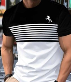 Striped Men'S T-shirt  M,L