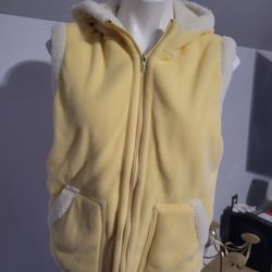 Women's Yellow Fleece Vest...size LARGE