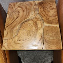 Natural Wood Coffee End Table
