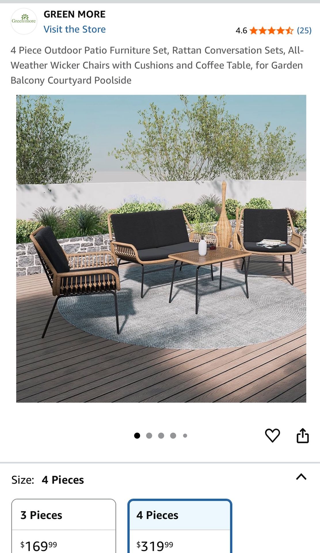 4piece Patio Set