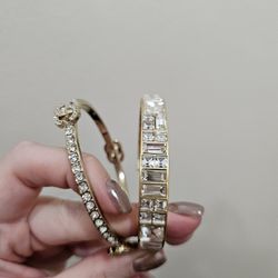 2 Pieces Crystal Vintage Bangles Bundle Clearance