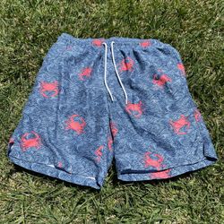 Men’s vintage beach board shorts crab design Size Medium 