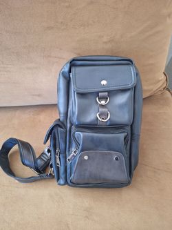 Men's Leather Chest Sling Bag Used