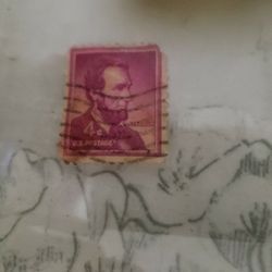 4cent Abraham Lincoln Stamp Purple 