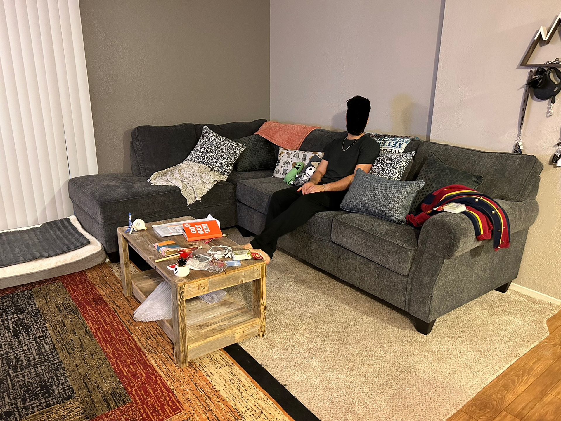 2-piece L-shaped sectional with a chaise on the left side (as you face it