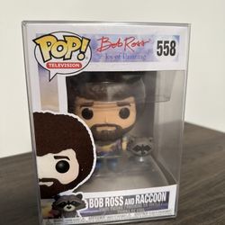 Bob Ross and Raccoon Funko Pop #558
