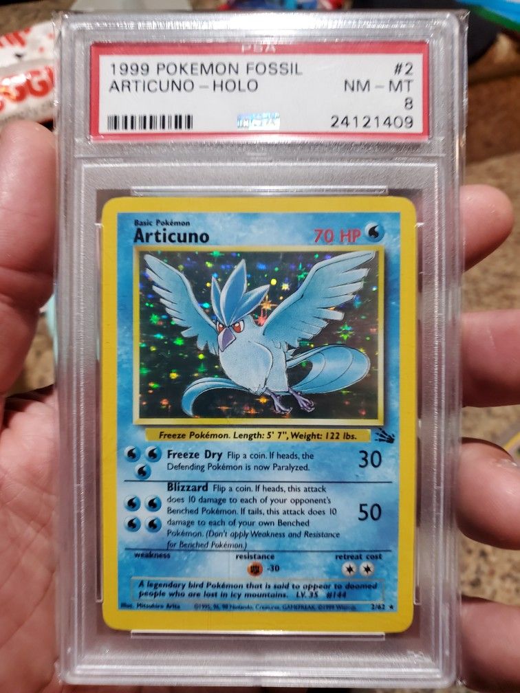 Pokemon Card Holo Fossil Articuno PSA 8 - engenhariafw.com.br