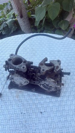 Dual Carburetor Assembly with Fuel Line