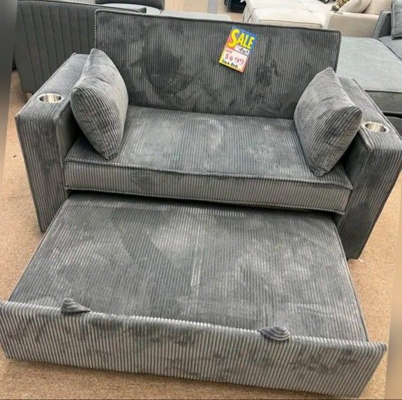 Corduroy loveseat pull out sofa bed