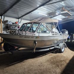 2000 Alumaweld Honda 90hp Outboard With A Honda 8hp Kicker Aluminum Fishing Boat