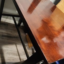 Tall Wooden Table & 3 Wooden Stools