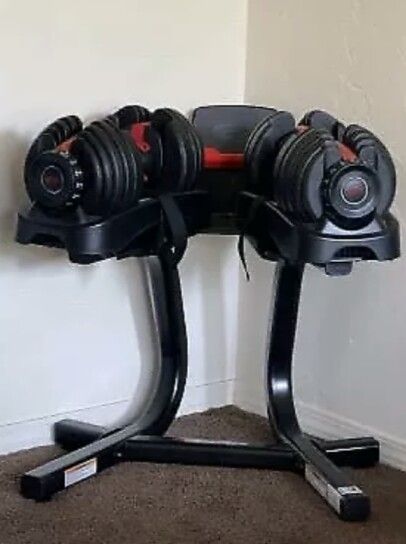 Adjustable Bowflex Dumbbells Set With Stand