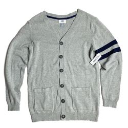 Old Navy Varsity 2 bar pocket cardigan v-neck 100% cotton New with tag XL 14-16