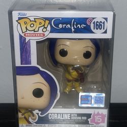 Funko Pop MOVIES Coraline w/ Dowsing Rod Exclusive (in protector) 