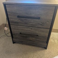 Ashley Queen Size bedframe w/two drawer + 2 drawer nightstand & boxspring/mattress support $225