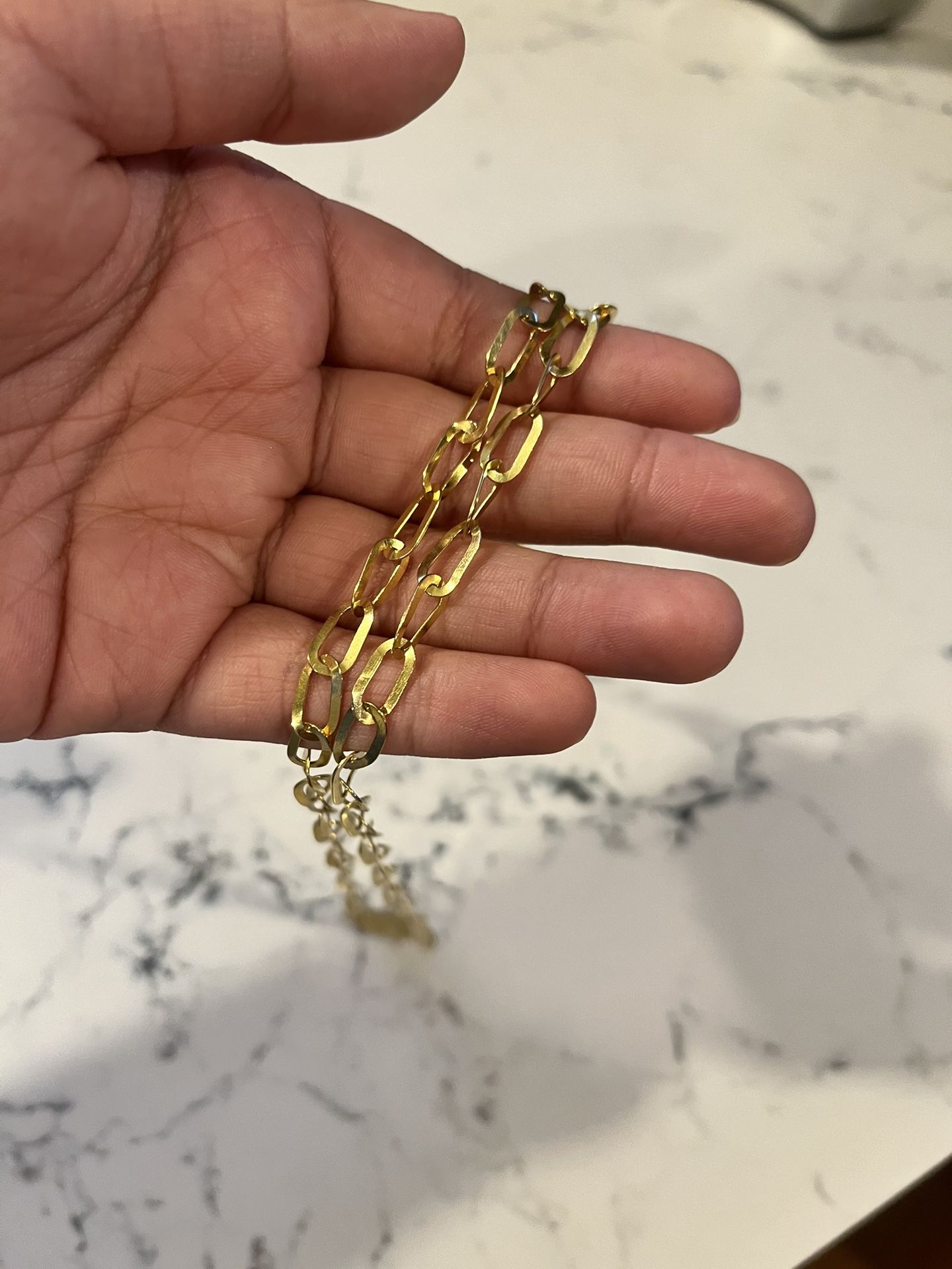 Gold Chain With Brazil Country On Edge 