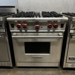 Wolf 30”Wide All Gas Range Stove Stainless Steel 