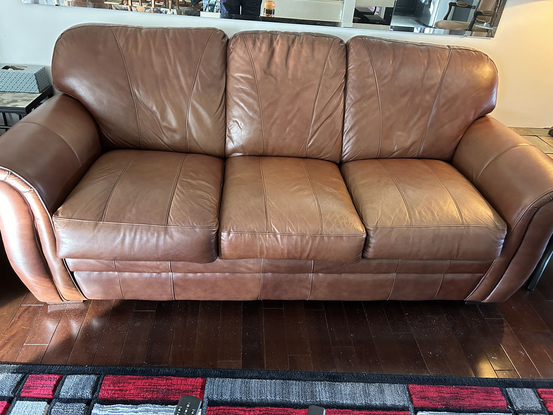 Leather Sofa W/ Matching Leather recliner 