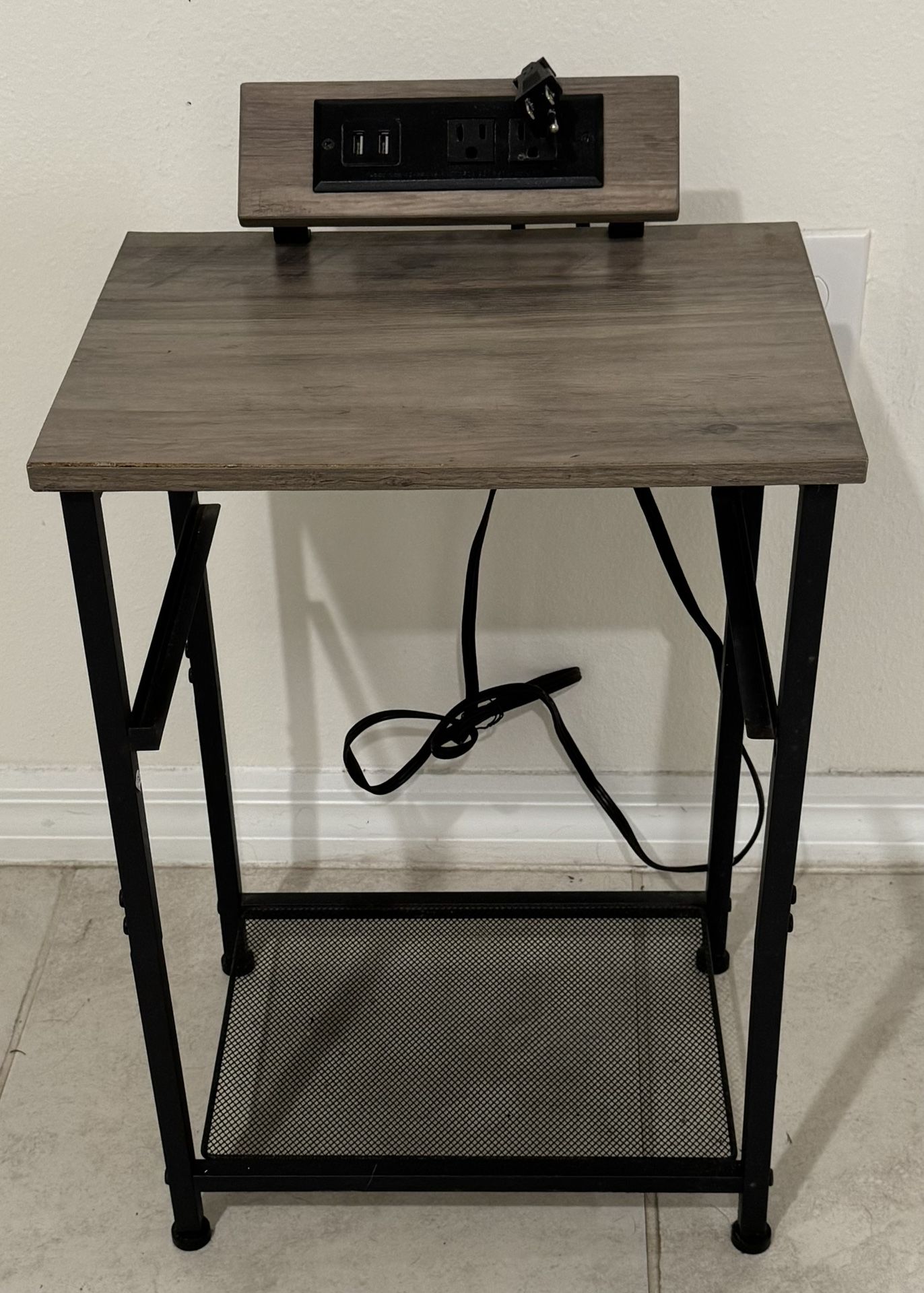 1 side, end table with charging station