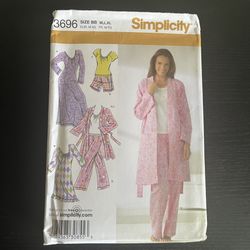 Simplicity Sewing Pattern 3696 Size M L XL Pants Shorts Robe Nightgown 2007
