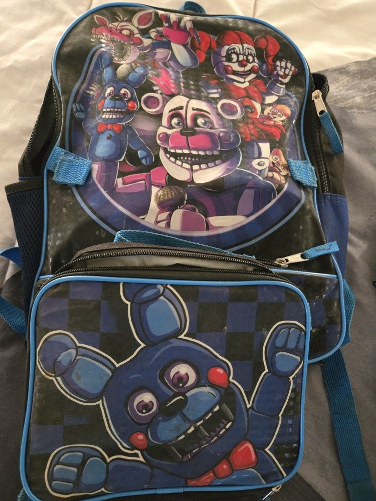 Five nights at freddy with lunch bag, backpack