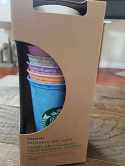 Starbucks reusable marble themed coffee cups