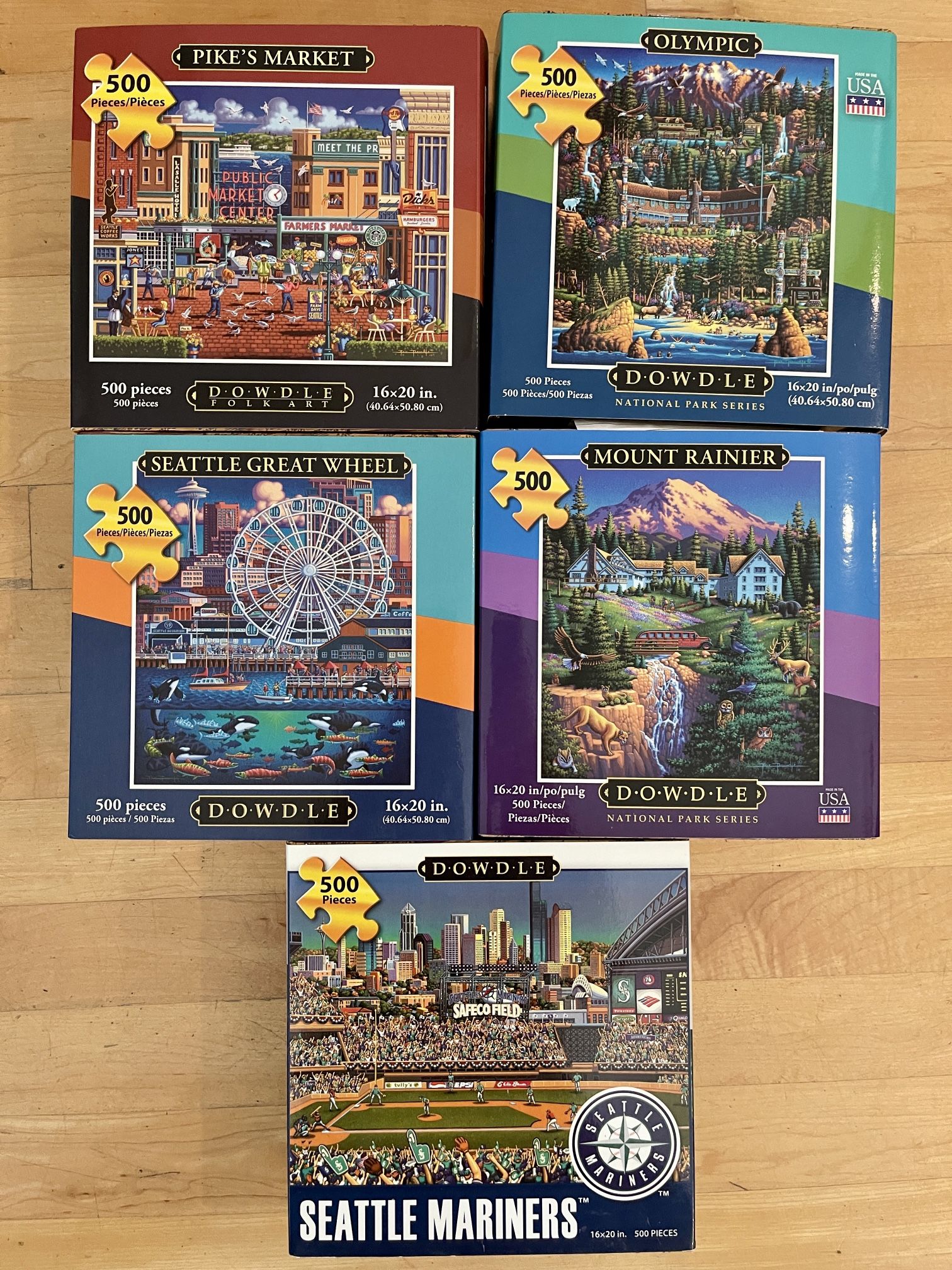 5 Dowdle Pacific Northwest themed 500 Piece Puzzles
