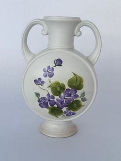 Vintage Straffordshire Wood and Sons Purple Violet Hand painted vase
