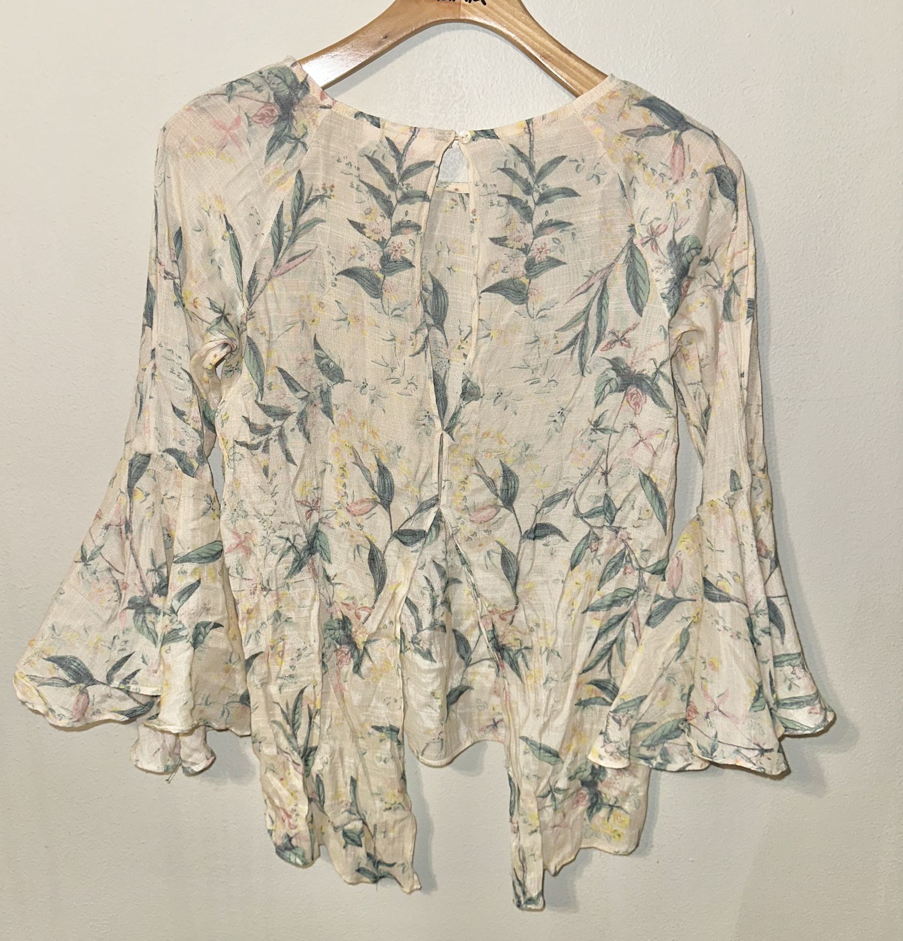 Floral Shirt Green Beige