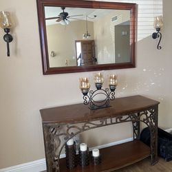 Entry Table, Coffee Table, Side Table, Mirror 