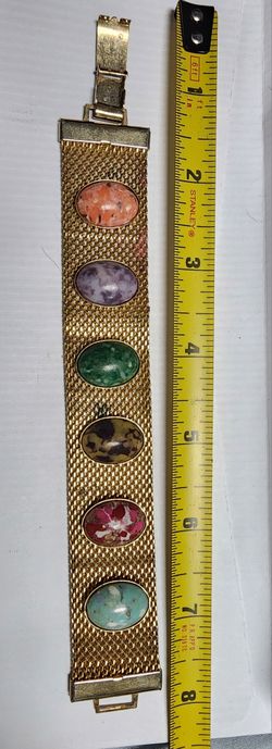 Gold Tone Vintage Multi-color Bracelet