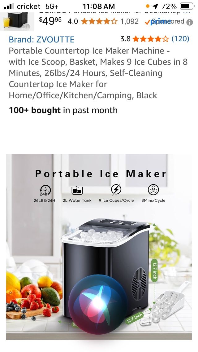 Portable Ice Maker 26 Lb A Day