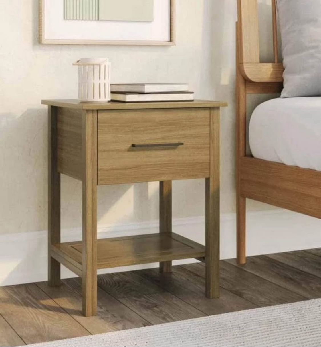 New Pair of Nightstands or Side Tables with Drawer Storage