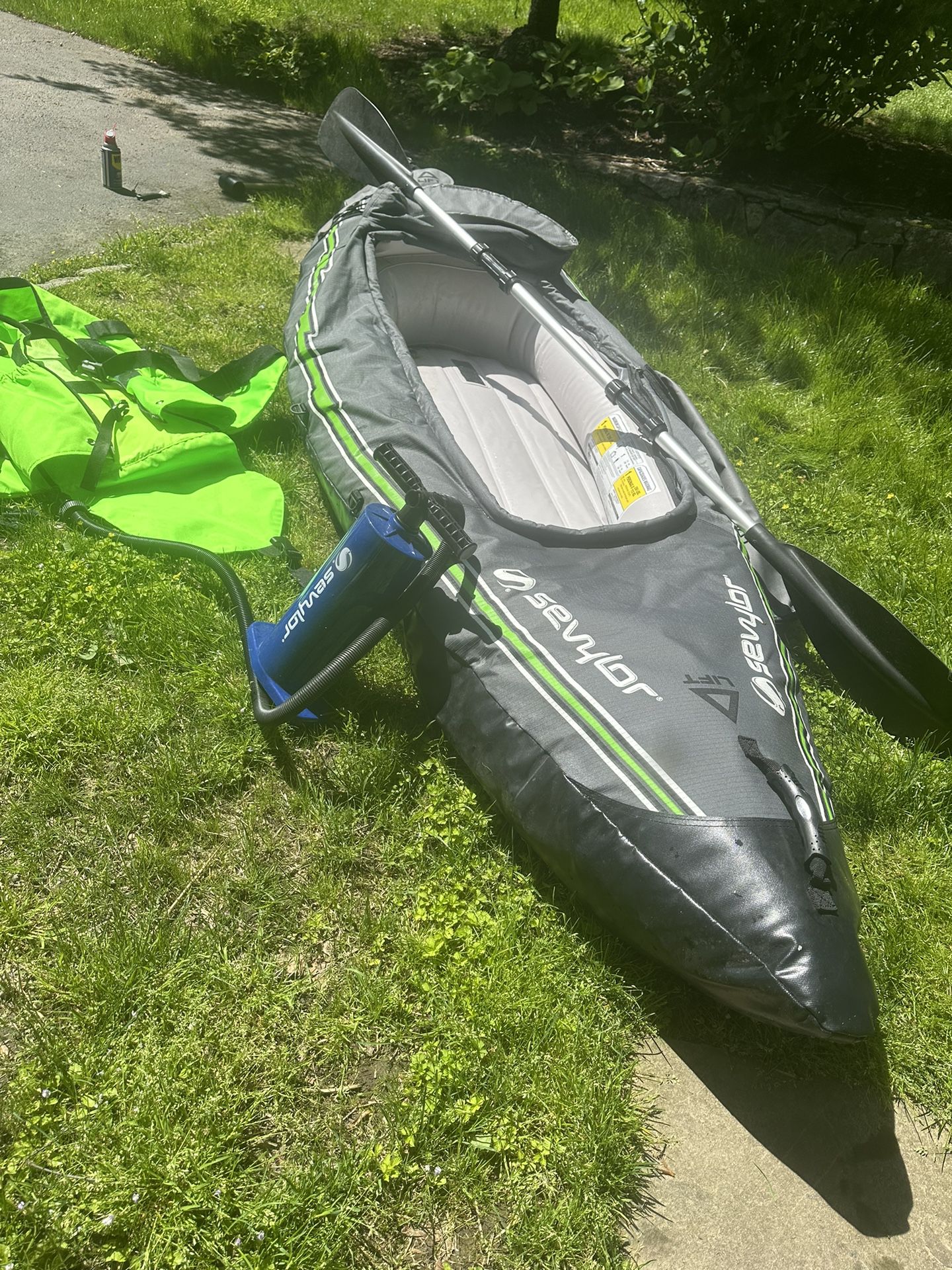 QuikPak inflatable Kayak With pump, Backpack And Paddle!