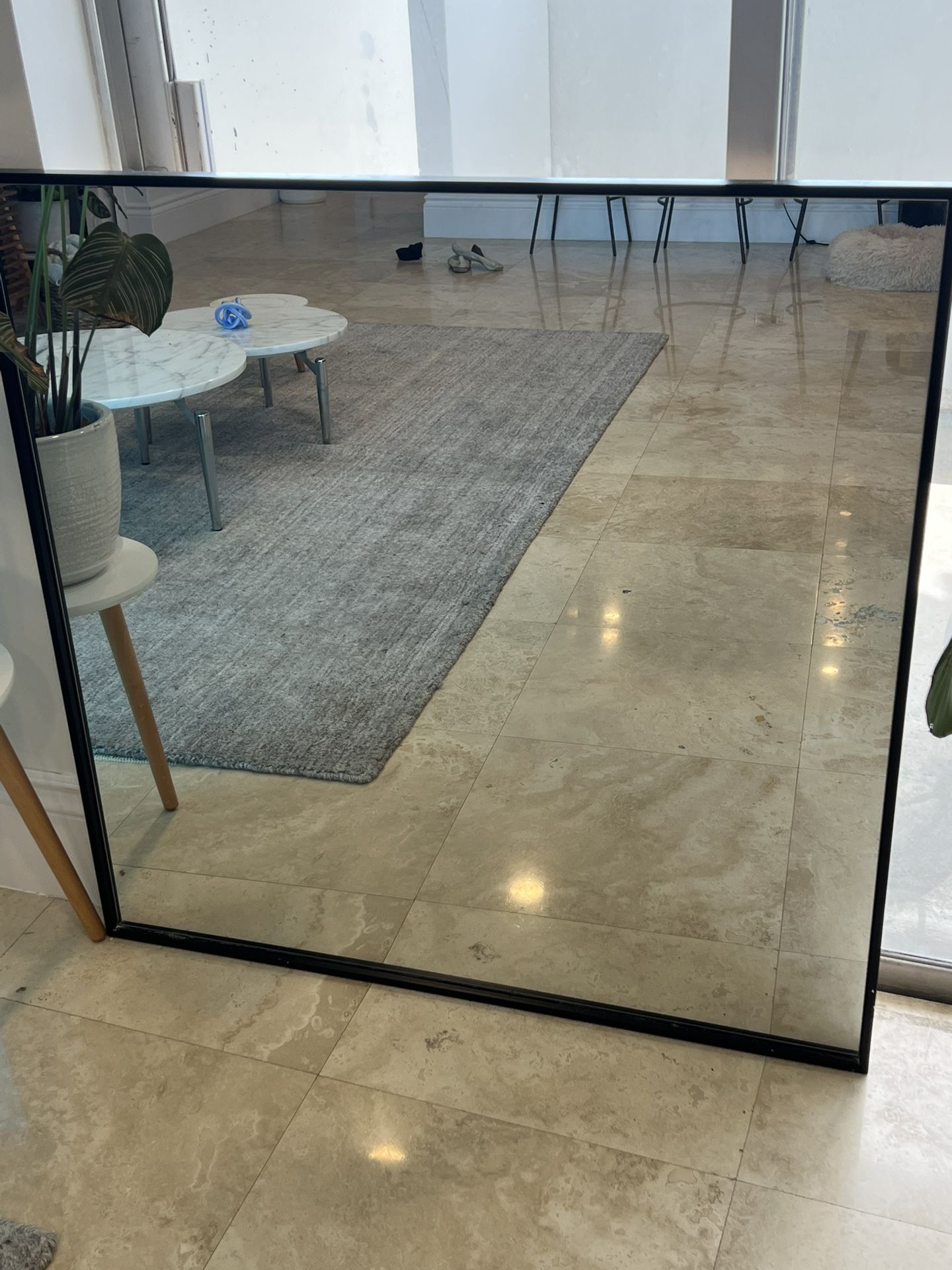 Elegant Lighting Monet 36" Square Metal Framed Bathroom Mirror