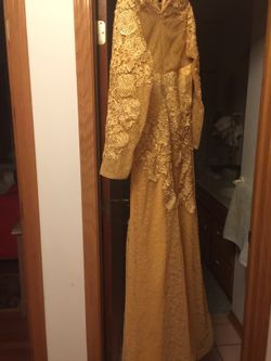 Gold mother of the bride dress 12 custom made
