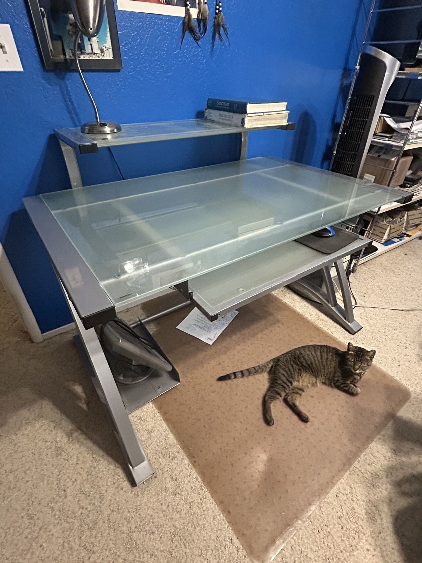 Desk Glass Top Metal Frame
