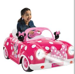 (Free Delivery) 6V Huffy Disney Minnie Mouse Battery-Powered Ride-On Car, Kids Ages 3+ - Pink, One Unit