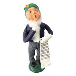 Vintage Byers Choice Christmas Caroler Boy With Sheet Music 1988