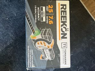 Reekon T1 Tomahawk 25 ft Digital Tape Measure — Green Laser, Bluetooth, E-Paper Display