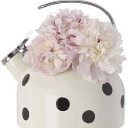 kate spade x lenox new super cute deco dot tea kettle off - white with black polka dots nice present
