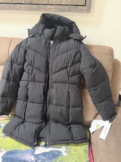 Calvin Klein Black Puffer Coat with Hood