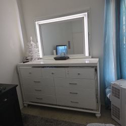 Used LED light Dresser And Mirror From Mor Furniture 