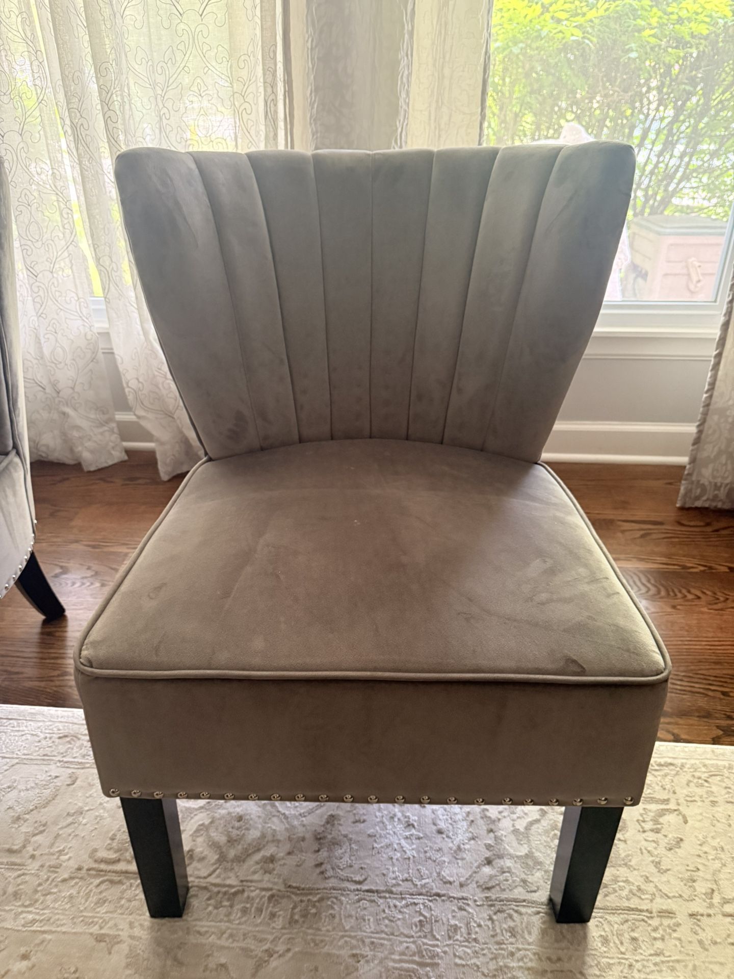 A Pair Of Grey Side Chairs