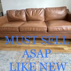 80” Vegan Leather Sofa