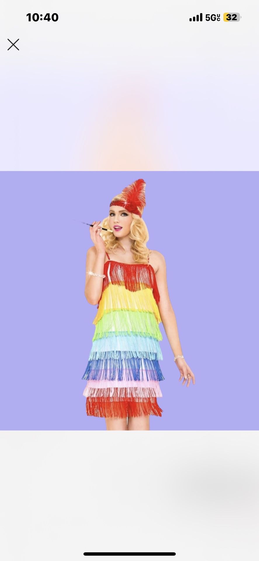 Flapper Girl Dress Halloween Costume Set - S/M