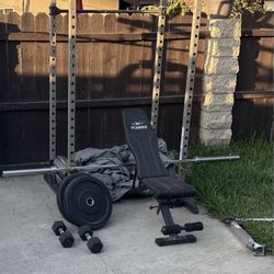 Squat Rack And Barbel