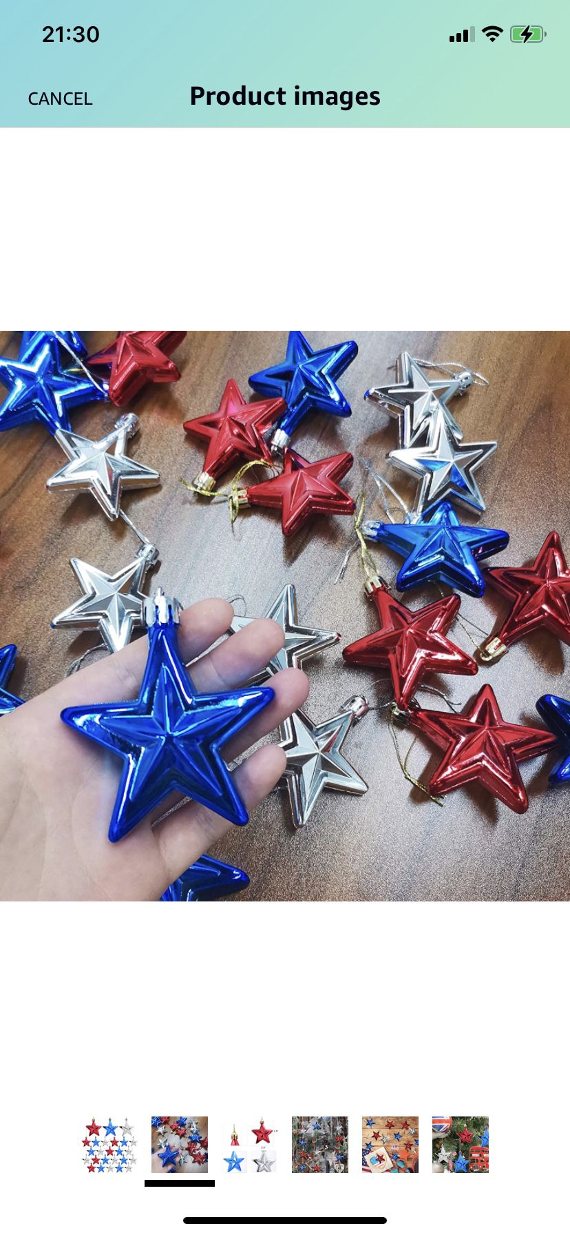 24 Pieces Hanging Star Ornaments,4th of July Patriotic Day Hanging Star Decorations Christmas Star Ornament,for Indoor Outdoor Party Decor DIY Craft, 