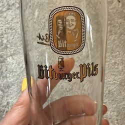 5 Bitburg Beer Pils  3 Liter Glasses From Germany 