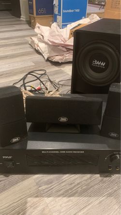 Bluetooth Amplifier with remote, sub woofer & 3 speakers